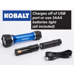 Kobalt Rechargeable - 350Lumens LED Flashlight (Batteries Included)
