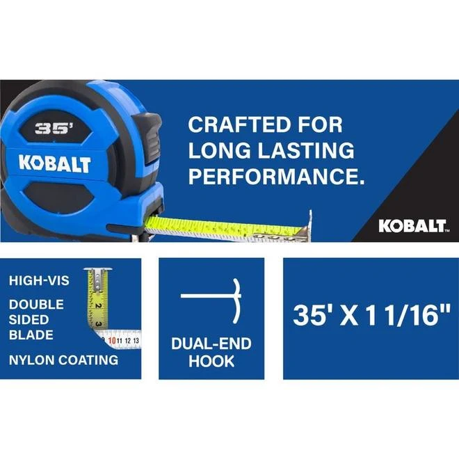 Kobalt 35-ft Blue Self-Locking Measuring Tape 6 Kobalt 35-ft Blue Self-Locking Measuring Tape - Image 4