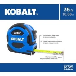 Kobalt 35-ft Blue Self-Locking Measuring Tape 9 Kobalt 35-ft Blue Self-Locking Measuring Tape -Kobalt 32435014ea L