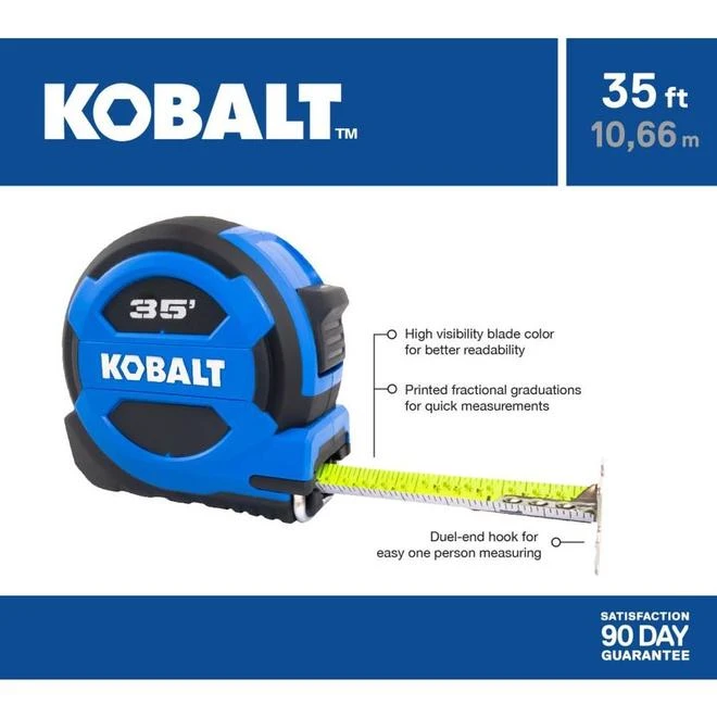 Kobalt 35-ft Blue Self-Locking Measuring Tape 5 Kobalt 35-ft Blue Self-Locking Measuring Tape - Image 3
