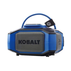 Kobalt 24 V Max Bluetooth Speaker - USB And Auxiliary Ports - Grey And Blue - Bare Tool Without Battery -Kobalt 45595032 L
