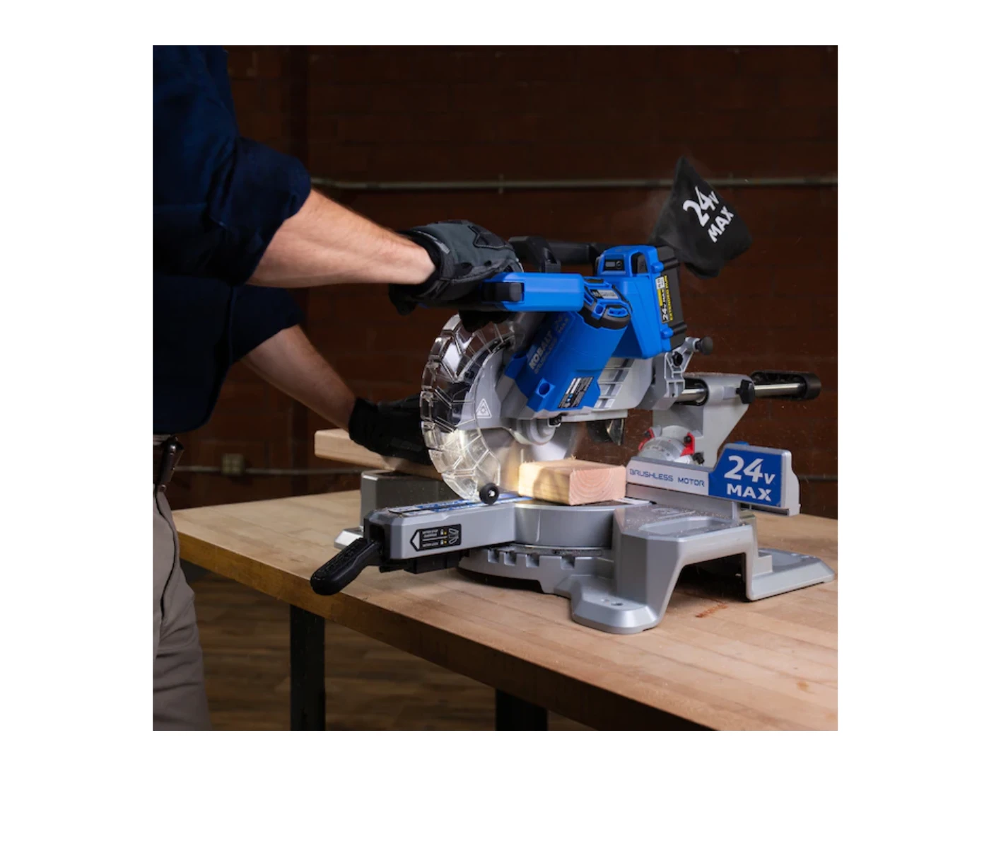 Kobalt KMS 0724B-03 7-1/4-in-Amp 24-volt Max Dual Bevel Sliding Compound Cordless Miter Saw 10 Kobalt KMS 0724B-03 7-1/4-in-Amp 24-volt Max Dual Bevel Sliding Compound Cordless Miter Saw - Image 9